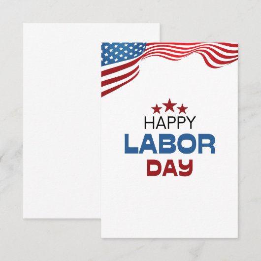 Happy Labour Day Kaart (Voorkant / Achterkant)