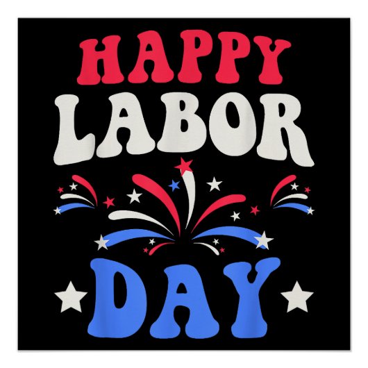 Happy Labour Day Mannen Vrouwen Kinderen Perfect Poster (Voorkant)