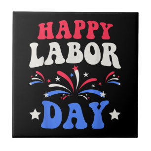 Happy Labour Day Mannen Vrouwen Kinderen Tegeltje
