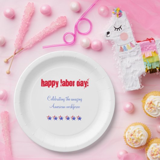 Happy Labour Day Paper-Borden Papieren Bordje (Feest)