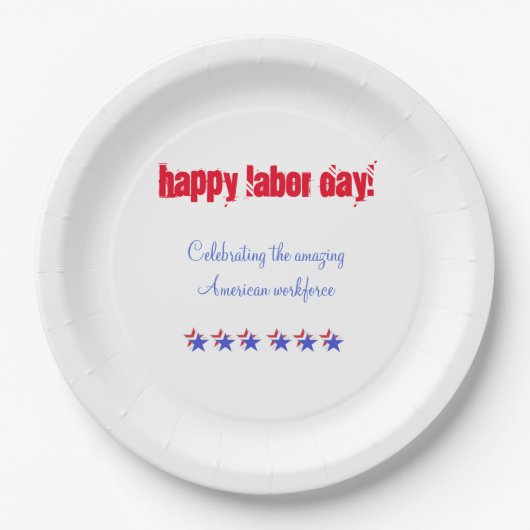 Happy Labour Day Paper-Borden Papieren Bordje (Voorkant)