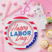Happy Labour Day Party Paper-Borden Papieren Bordje (Feest)