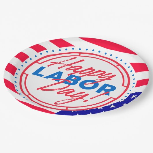 Happy Labour Day Party Paper-Borden Papieren Bordje (Gekanteld)
