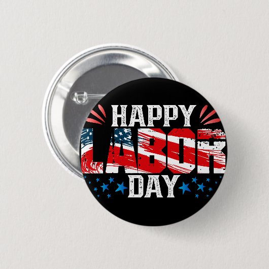 Happy Labour Day Ronde Button 5,7 Cm (Voorkant /achterkant)