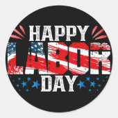 Happy Labour Day Ronde Sticker (Voorkant)