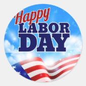Happy Labour Day Ronde Sticker (Voorkant)