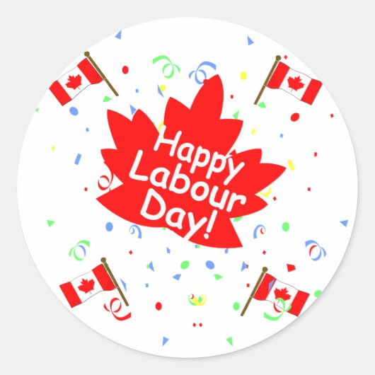 Happy Labour Day Ronde Sticker (Voorkant)