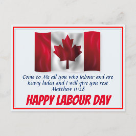 HAPPY LABOUR DAY Scripture Canada Vlag Gepersonali Feestdagenkaart