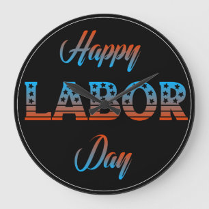 Happy Labour Day Sign-klok Grote Klok