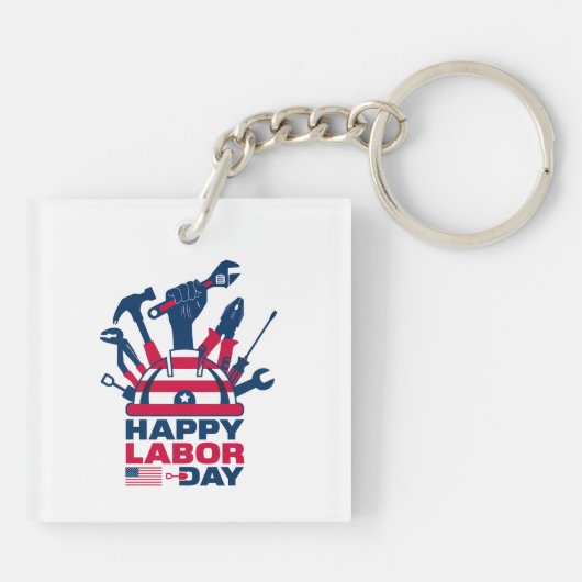 Happy Labour Day Sleutelhanger (Achterkant)