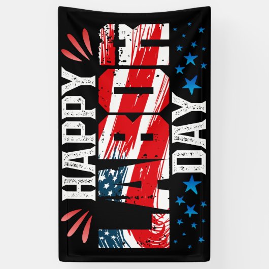 Happy Labour Day Spandoek (Verticaal)