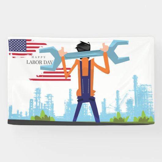 Happy Labour Day Spandoek (Horizontaal)