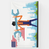 Happy Labour Day Spandoek (Verticaal)