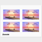 Happy Labour Day US Flag and Dock Rechthoekige Sticker (Vel)