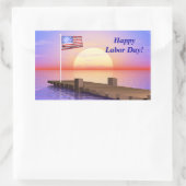 Happy Labour Day US Flag and Dock Rechthoekige Sticker (Tas)