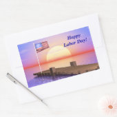 Happy Labour Day US Flag and Dock Rechthoekige Sticker (Envelop)