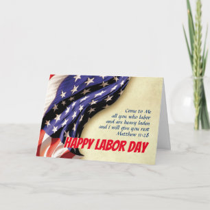 HAPPY LABOUR DAY USA Vlag Schrift Gepersonaliseerd Kaart