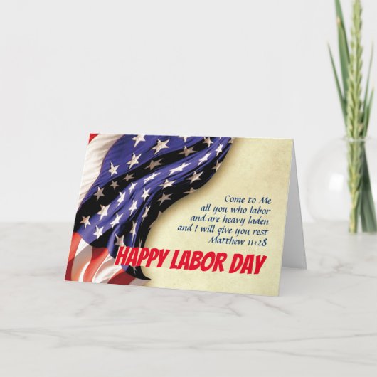 HAPPY LABOUR DAY USA Vlag Schrift Gepersonaliseerd Kaart (Voorkant)