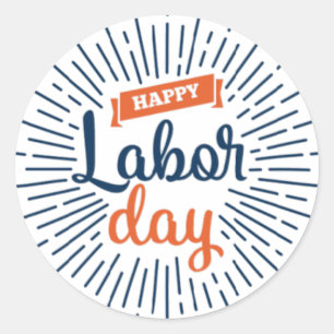 Happy Labour Day werkt op stickers en labels