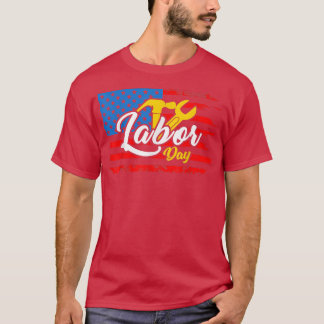 Happy Labourdag Verenigde Staten Amerikaanse vlaga T-shirt