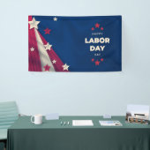 Happy Labourdag Verenigde Staten vlag Rood Blauw Spandoek (Beurs)