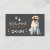 Happy Labrador Hond Wandelen & Pet Sitter Donker G Visitekaartje (Voorkant)