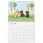 Happy Labrador Retriever Cartoon Agenda Kalender (Mar 2026)