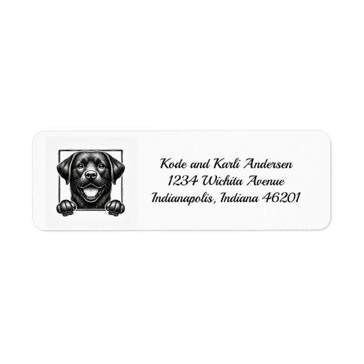 Happy Labrador Retriever Retouradres Label (Voorkant)