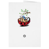Happy Ladybug Funny Birthday Kaart (Achterkant)