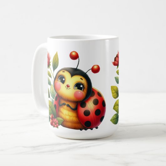 Happy Ladybug Koffiemok (Voorkant links)
