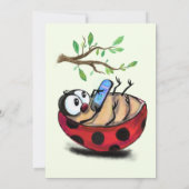 Happy Ladybug met Telefoon Funny Birthday Kaart (Achterkant)