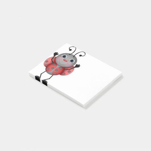 Happy Ladybug rood zwart Post-it® Notes (Schuin)