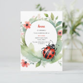 Happy Ladybug verjaardagsuitnodiging Kaart (Staand voorkant)