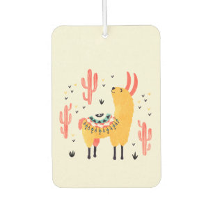 Happy lama met cactus luchtverfrisser