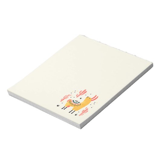 Happy lama met cactus notitieblok (Linkerzijde)