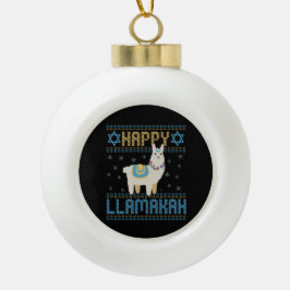 Happy Lamakah Funny Jewish Hanukkah Gift Keramische Bal Ornament