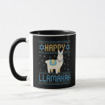 Happy Lamakah Funny Jewish Hanukkah Gift Mok<br><div class="desc">chanukah, Lamakah, hanukkah, dreidel, joods, lelijk, sweater, llama, kerst, gebreid</div>