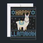 Happy Lamakah Funny Jewish Hanukkah Gift Notitiekaartje<br><div class="desc">chanukah, Lamakah, hanukkah, dreidel, joods, lelijk, sweater, llama, kerst, gebreid</div>