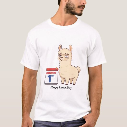 Happy Lame Year Sarcastic Cartoon Sheep  T-shirt (Voorkant)