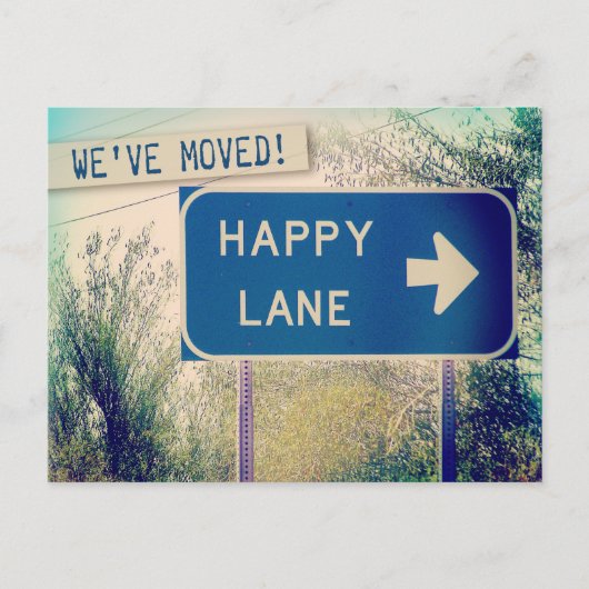 "Happy Lane" Briefkaarten voor adreswijziging (Voorkant)