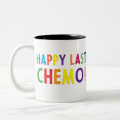 Happy last chemo tweekleurige koffiemok (Links)