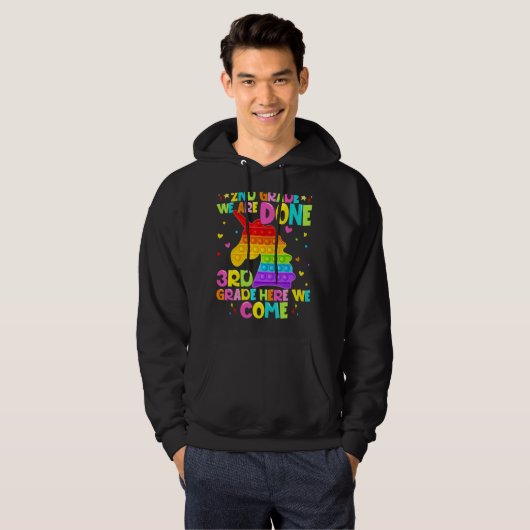 Happy Last Day 2e Grade Afstuderen Leuke Pop Het U Hoodie (Voorkant volledig)