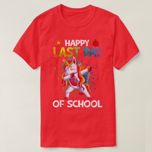 Happy Last Day Dabbing Unicorn Summer Br T-shirt (Design voorkant)