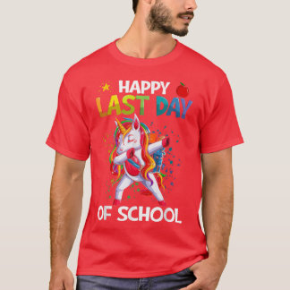 Happy Last Day Dabbing Unicorn Summer Br T-shirt