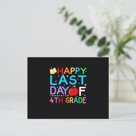 Happy Last Day of 5th Grade Afstuderen Aankondigingskaart (Staand voorkant)