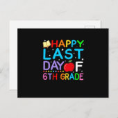 Happy Last Day of 6th Grade Afstuderen Aankondigingskaart (Voorkant / Achterkant)