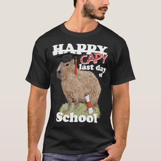 Happy Last Day of School Capybara Afstuderen T-shirt (Voorkant)
