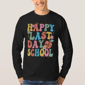 Happy Last Day Of School Groovy Boho Teacher & Stu T-shirt