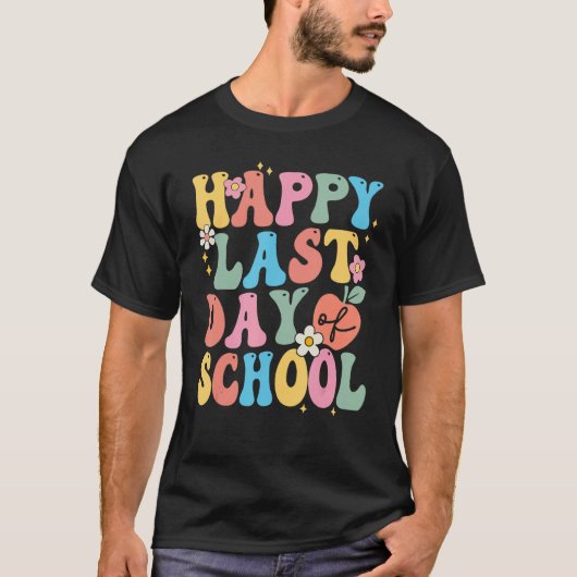 Happy Last Day Of School Groovy Boho Teacher & Stu T-shirt (Voorkant)