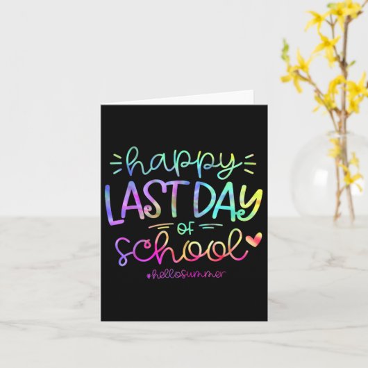 Happy Last Day Of School Hello Summer Studentand A Kaart (Gele Bloem)